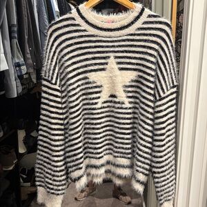 THML Black and Cream Striped Sweater